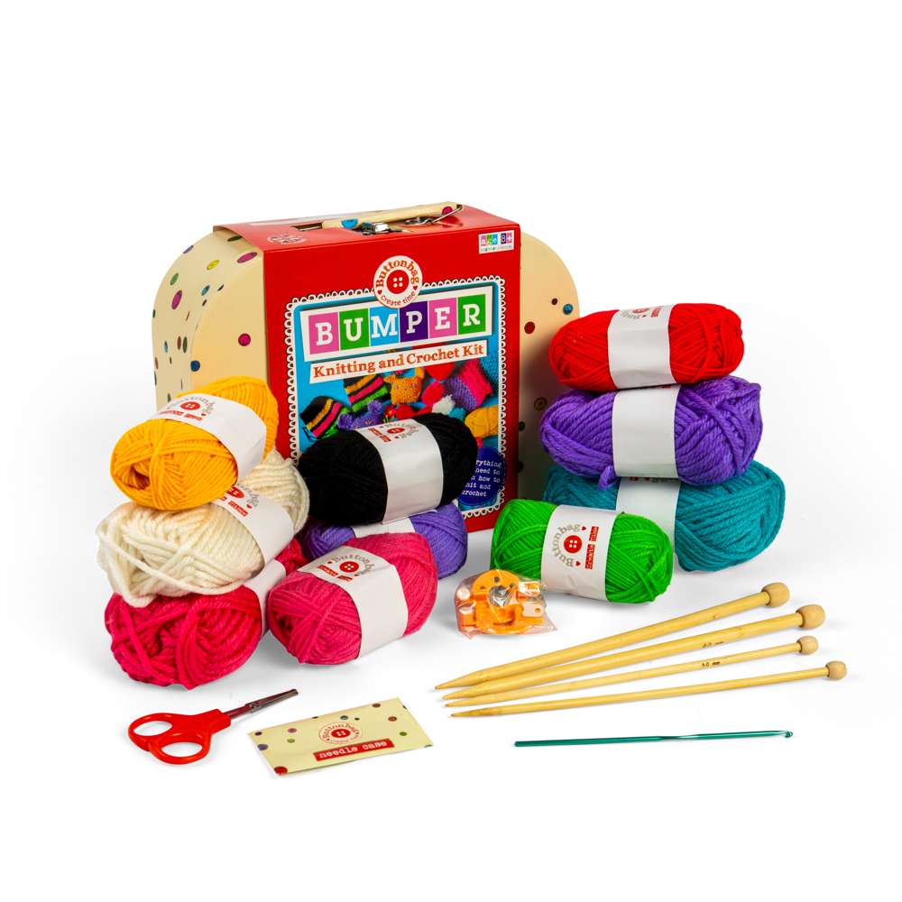 Buttonbag Bumper Knitting & Crochet Kit for Beginners