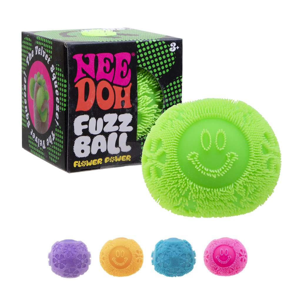 NeeDoh Fuzzball Flower Power Velvet Squeeze Groovy Sensory Fidget Toy