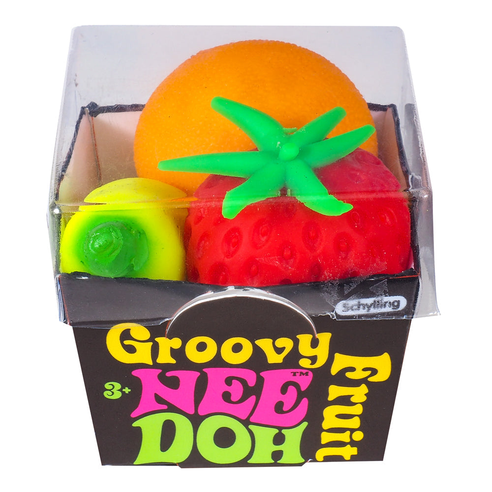NeeDoh Groovy Fruit Classic Groovy Food Shaped Sensory Squishy 3 Pack