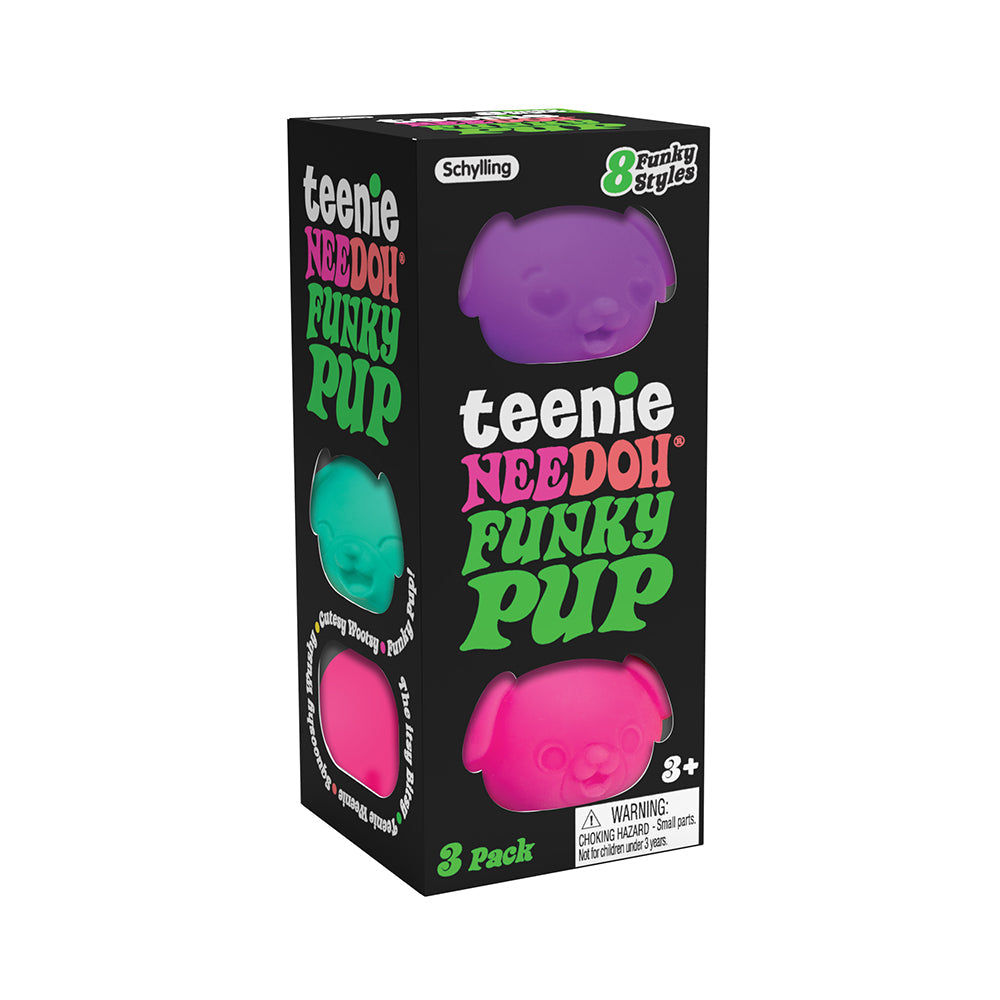 NeeDoh Teenie Funky Pups Velvet Squeeze Mini Dog Squishy 3 Pack