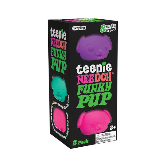 NeeDoh Teenie Funky Pups Velvet Squeeze Mini Dog Squishy 3 Pack