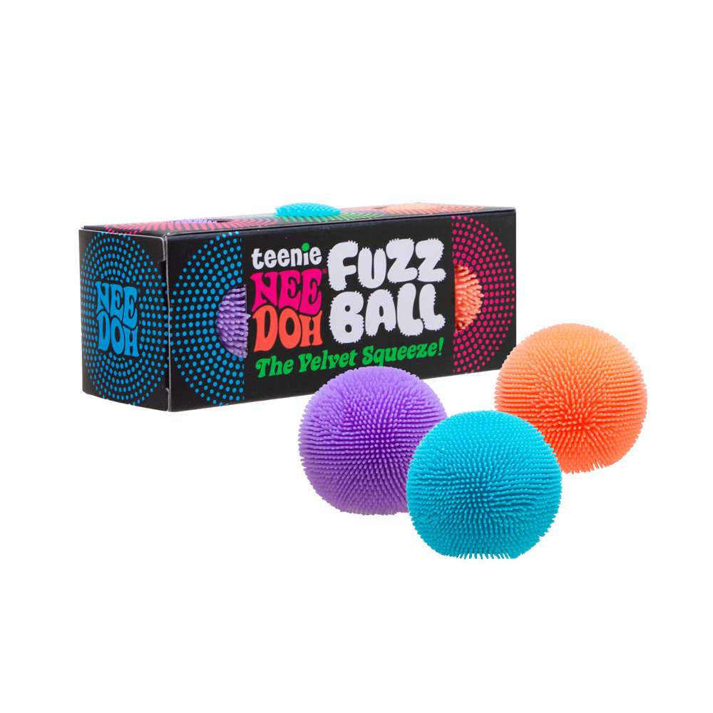 NeeDoh Teenie Fuzzball Velvet Squeeze Mini Soft-Cloud Fidget Toy 4 Pack