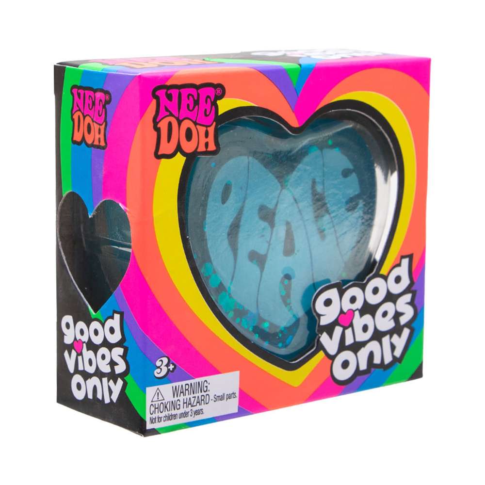NeeDoh Good Vibes Only Super Solid Squish Heart Shaped Fidget Toy